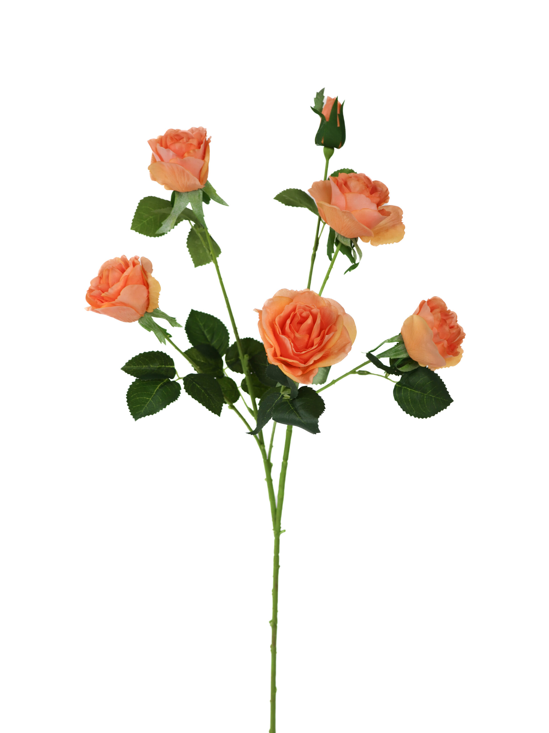Kunstbloem Trosroosjes Oranje Real Touch 72 cm