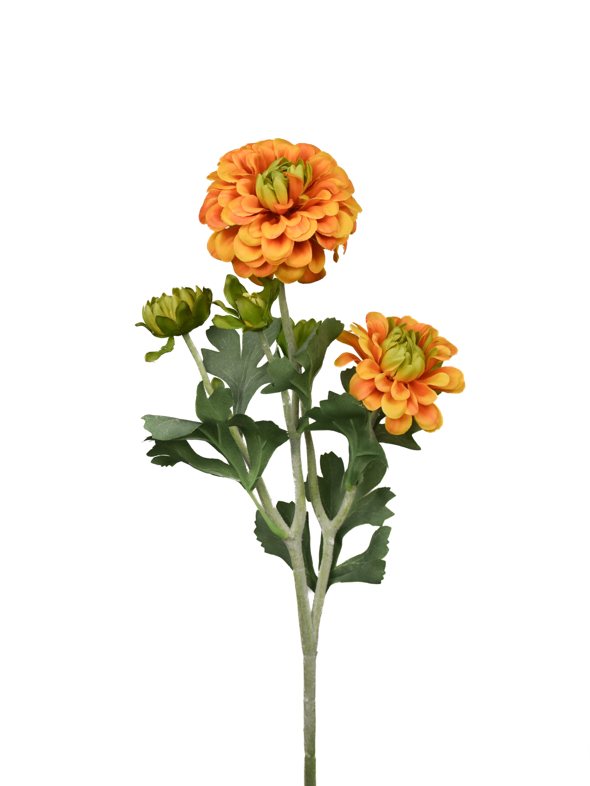 Kunstbloem Chrysant Oranje (semi)Real Touch 50 cm