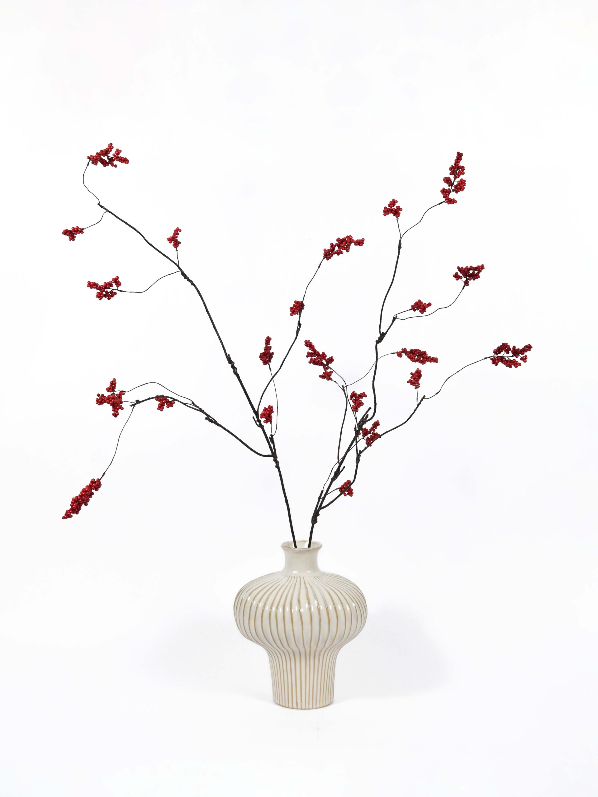 Kunstboeket Anne. Bessentak rood. Bessentakken